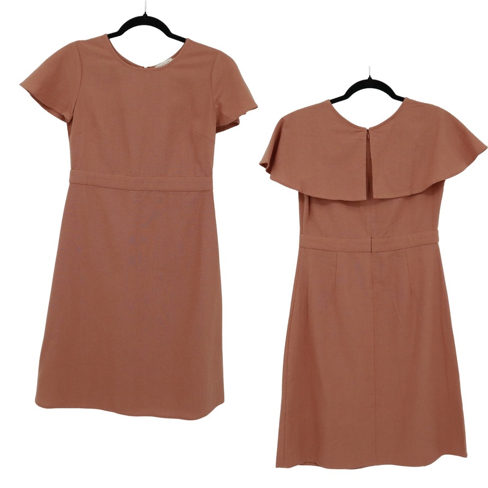 ROOLEE Short Sleeve Midi‎ Dress Womens XS Brown Boho Bohemian Cottagecore Casual